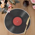 thumbnail image 3 of Retro Record Round 13 Inch Placemats Set of 2, Abstract Vintage Minimalist Art HeatResistant Non Slip Place Mats for Dining Table, Wipeable Braided Kitchen Table Mats for Housewarming, 3 of 9