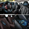 thumbnail image 4 of Pzuqiu Blue Sea Turtle Car Accessories Front Rear Seat Covers Steering Wheel Seat Belt Headrest Covers Coaster Center Console Cushion Pad Keychain 14 Pcs Full Set Fit Most SUV Van Sedan Truck, 4 of 7
