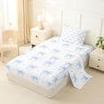 thumbnail image 2 of Erosebridal Blue Bow Twin Sheet Sets For Bowtie Girl,Bowknot Bedding,Dreamy Princess Style Bows 3-Piece, 2 of 6