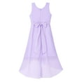 thumbnail image 3 of iiniim Kids Girls Floral Lace Wedding Junior Bridesmaid High Low Chiffon Ball Gown Dress 4-16 Lavender 10, 3 of 7