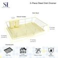 thumbnail image 2 of Sweet Home Collection 3-Piece Kitchen Sink Dish Drainer Set- Yellow, 2 of 5