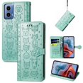 thumbnail image 1 of Funda Cartera FOXDOCK para Motorola Moto G34 , Flip PU con Relieve de Gatos y Perros, Tarjetero y Soporte, 1 of 6