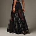 thumbnail image 6 of Tennis Skirts for Women Summer Elegant Lace Sheer Skirt for Holidays Everyday Wear with Flared A-Line in Mesh Long Skirt Black XXL, 6 of 8