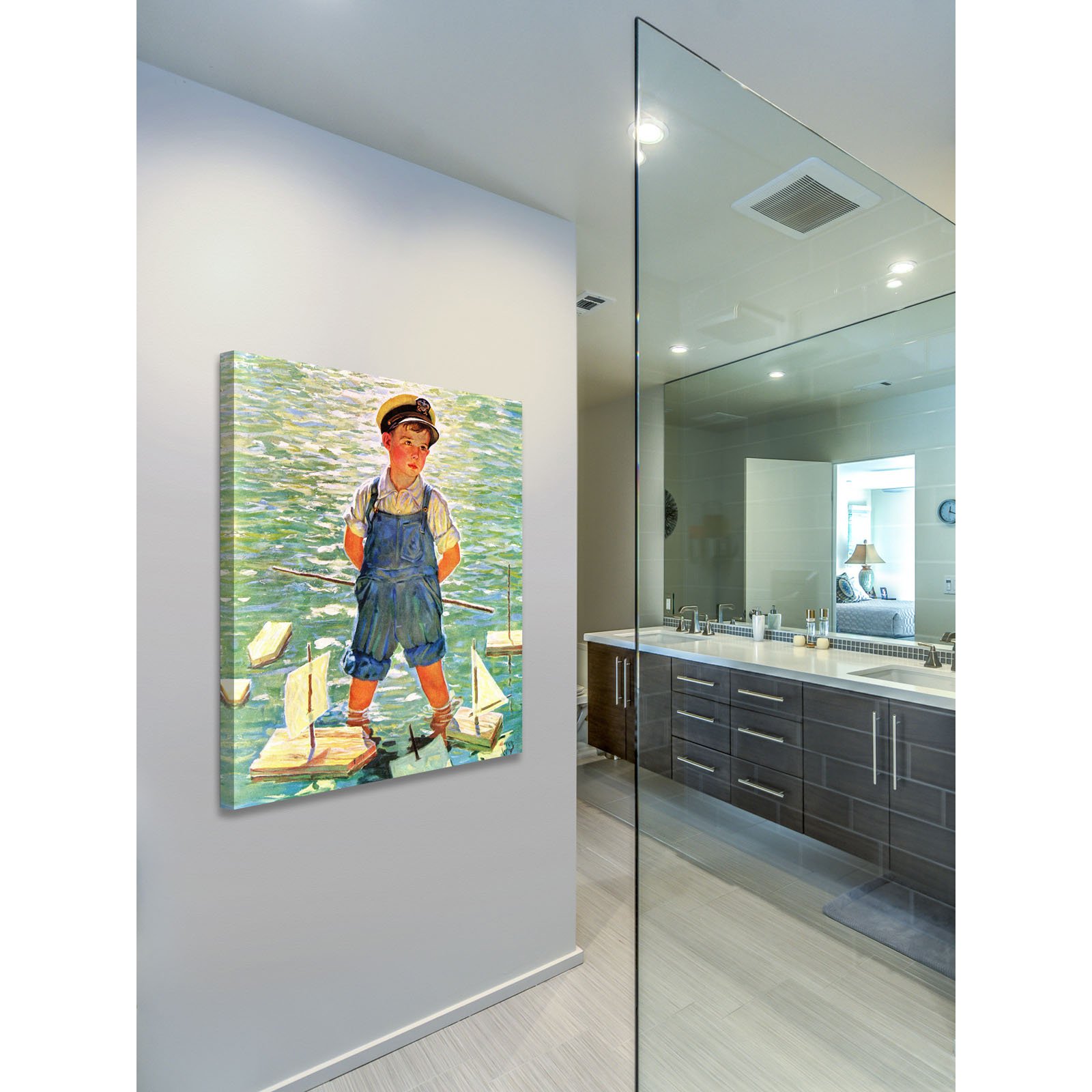 "Toy Boats" Painting Print on Wrapped Canvas