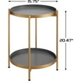 thumbnail image 3 of Round Side Table with Removable Tray - 2-Tier Metal Accent Table, 3 of 9