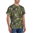 thumbnail image 2 of Vsdgher Green Skulls Print Men's Dry Fit Mesh Athletic Shirts Moisture Wicking Tennis T-Shirt Tops, 2 of 9