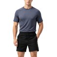 thumbnail image 2 of Maqroz Mens Two Piece Workout Sets Short Sleeve Crewneck T-Shirts Drawstring Shorts Casual Athletic Activewear Solid Gym Suits Summer Outfits, 2 of 6
