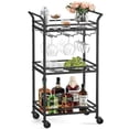thumbnail image 1 of Bar Cart VASAGLE Home Bar Serving con estante de 3 niveles, tinta negra, 1 of 9
