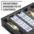 thumbnail image 4 of Aokeyee 2 Pack Silverware Storage Box with Adjustable Dividers, 5 Compartment Silverware Organizer with Lid Handle for Utensil, Flatware, Knives, Gray, 4 of 7