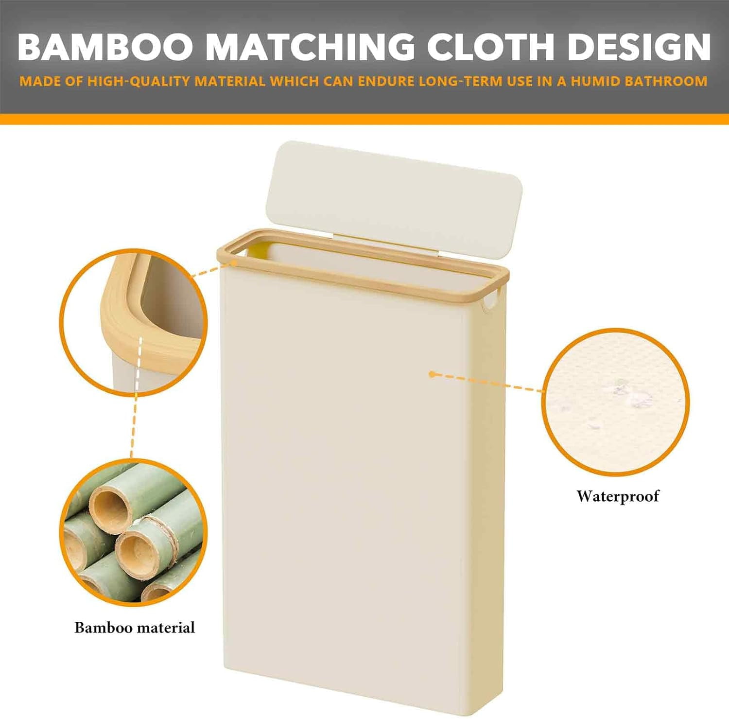 SpaceAid Extra Large Toilet Paper Storage with Lid, Slim Basket Holder, Beige