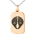 thumbnail image 1 of Stainless Steel Nabeshima Samurai Crest Engraved Small Rectangle Dog Tag Charm Pendant Necklace, 1 of 1