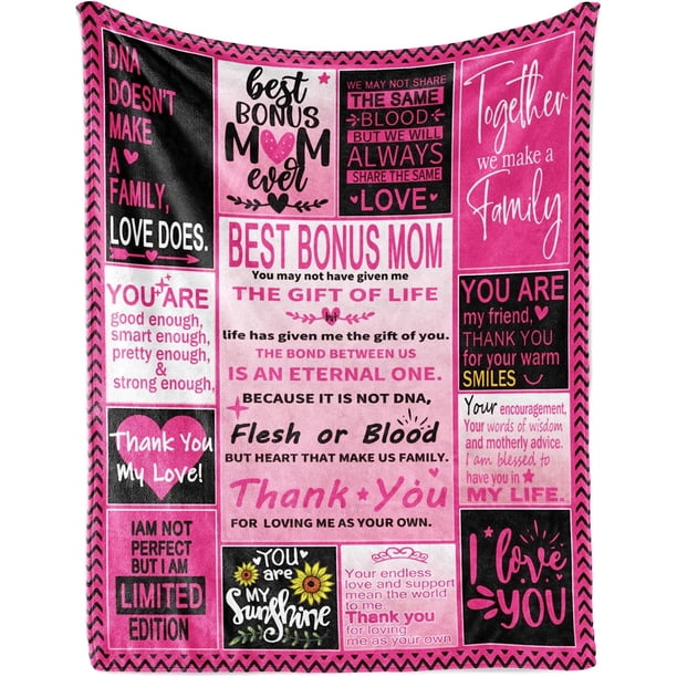 LHSHID Bonus Mom Gifts Bonus Mom Blanket Step Mom Step Mom Step Mom Gift Ideas Best Step Mom Birthday Gift for Step Mom Step Mom Throw Blanket 30"x40"