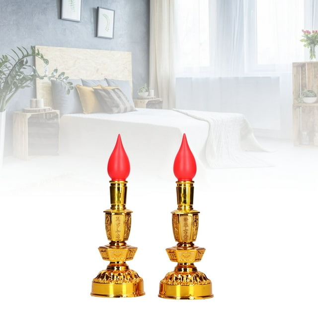 Luces De Vela Sin Llamas, Lámpara De Vela China De Baja Potencia LED, Suministros Budistas Retro Tradicionales Para La