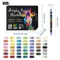 thumbnail image 3 of Denhf 48 Pack Acrylic Paint Markers, 96 Colors Dual-Tip Waterproof Acrylic Paint Pens, Quick Dry Marker Pen for Metal, Rock, Wood, Plastic, Ceramic, Canvas, Glass, and DIY Crafts, Making Art Supplies, 3 of 9
