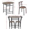 thumbnail image 3 of PRZL 3-Piece Dining Table Set, Breakfast Bistro Table Set for 2, Small Kitchen and Table Chairs Set of 2 with Metal Frame and Storage Rack for Small Space/Apartment/Dorm Room, Brown, 3 of 8