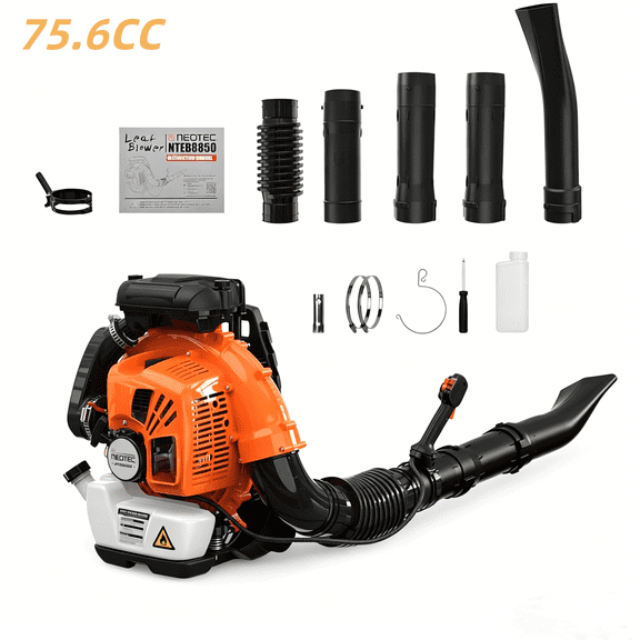 75.6cc Gas Leaf Blower Backpack 847CFM 2-Cycle Ergonomic Harness System 236 MPH Low Vibration and Cruise Control Powerful Gas Blowers for Lawn Yard Care