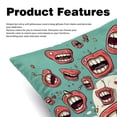 thumbnail image 2 of Tiny Teeth Chair Pillow Covers Set with Velvet Material, Unique Patterns, 16x16, 18x18, 20x20 Inches, 2 Items Included for Throw Pillows, Pillow Inserts, 2 of 6
