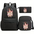 thumbnail image 4 of 3 Piezas Mochila Bandolera Y Juego De Bolsos Para Bolígrafos, Linda Mochila De Niña De Dibujos Animados, Bolsas De Viaje Para Hombres Y Mujeres, Mochilas Escolares De Gran Capacidad Para Adolescentes,, 4 of 4