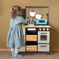 thumbnail image 6 of Kitchen Playset for Kids Ages 3-8, Wooden Pretend Play Kitchen with Cooking Accessories, 6 of 7