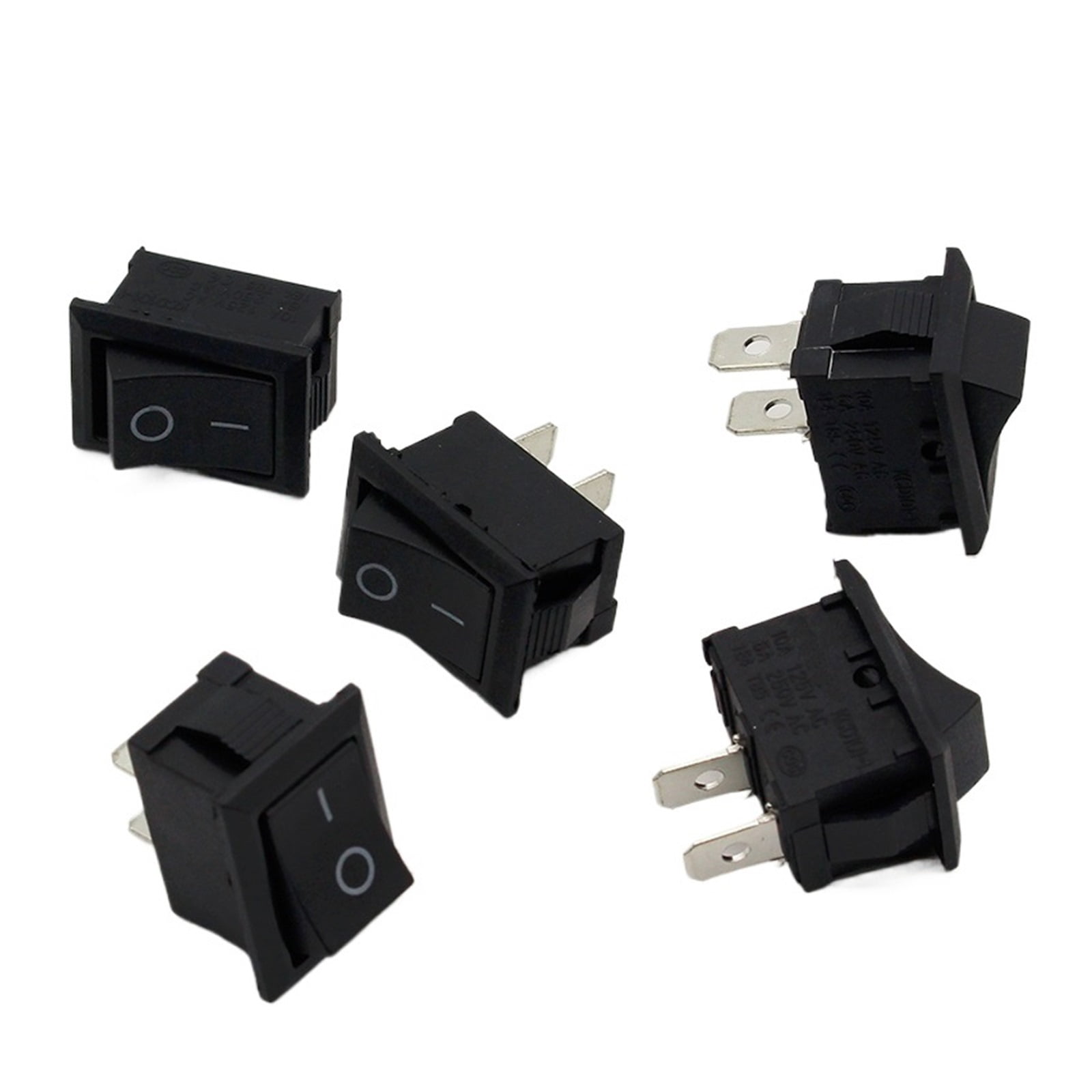 5Pcs/Lot Black Push Button Mini Switch 6A-10A 110V 250V KCD1 2Pin Snap-in On/Off Rocker Switch 5PCS/Lot 21MM*15MM BLACK