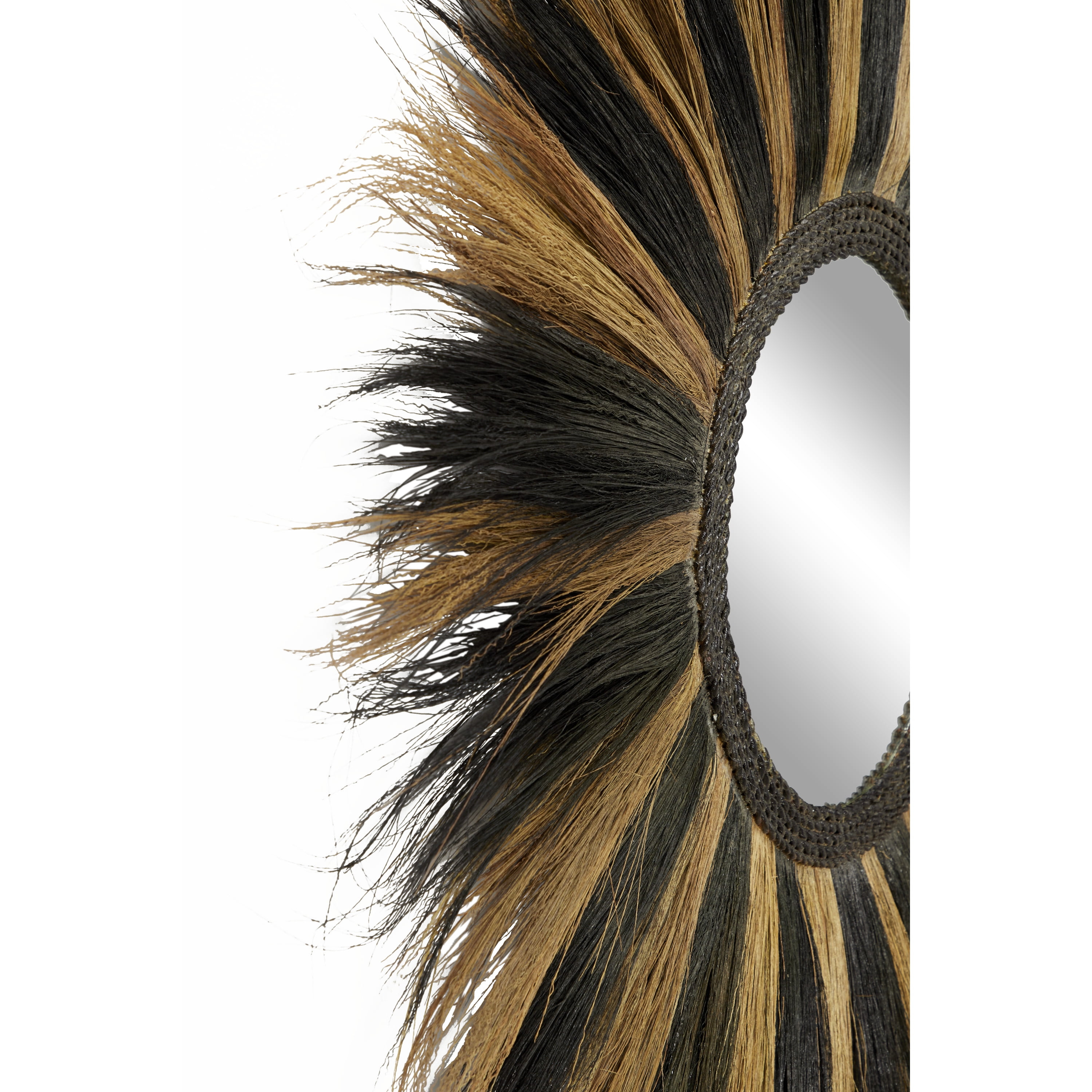 DecMode 45"W, 45"H Round Wall Mirror, Black