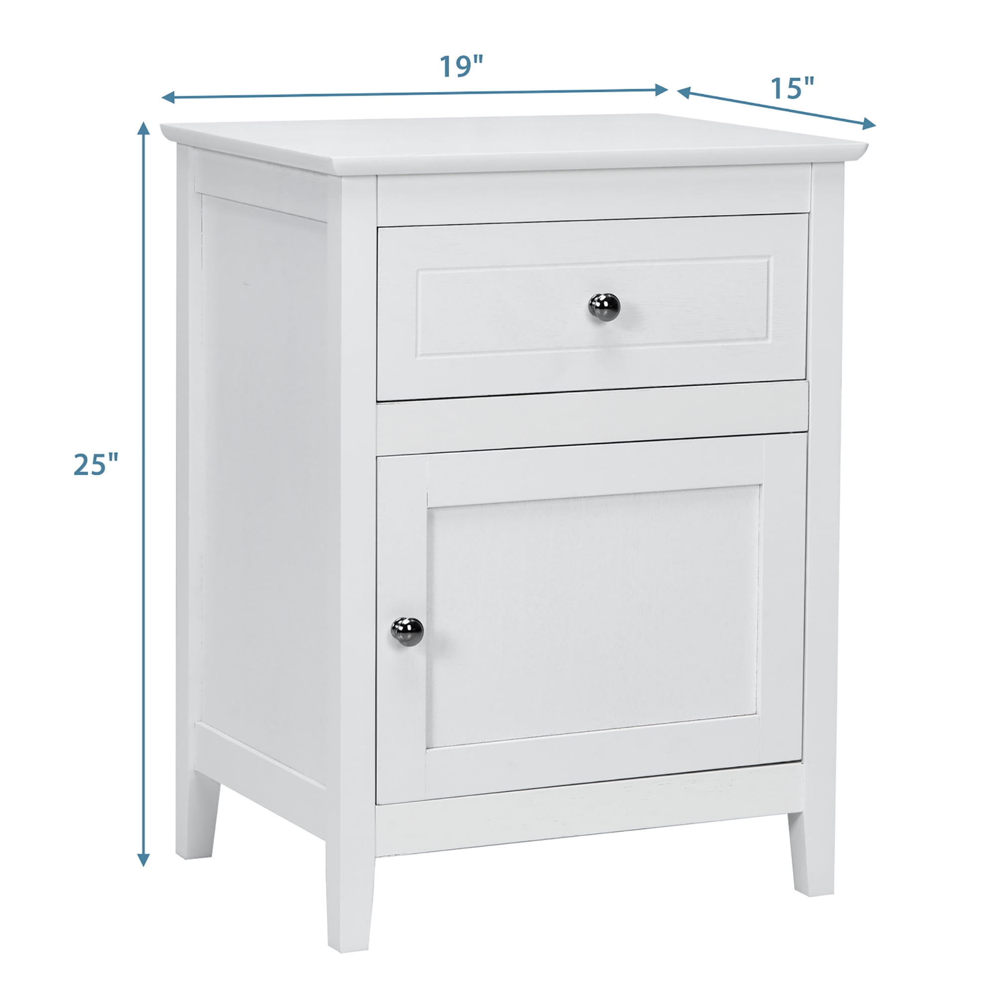 Drawer ツイードジレ　ホワイト　25SS Costway White Wooden Bedside Nightstand with Drawers for
