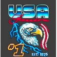thumbnail image 2 of Americana USA Freedom #1 Charcoal Men's Crew Neck Short Sleeve Tee-Medium, 2 of 2