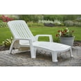 thumbnail image 2 of Grosfillex Miami Club Resin Chaise Lounge, White 250 lb Capacity. Outdoor Poolside, 2 of 5