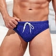 thumbnail image 2 of XDZJLR Swim Briefs Men Fashion Casual Sequin Print Comfortable Swimming Spa Lace Up Swimsuit Trunks Soft Beachwear Blue, 2 of 5