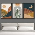 thumbnail image 2 of IDEA4WALL Framed Wall Art Print Set Geometric Sun Moon Tropical Plant Valley Nature Abstract Illustrations Modern Decorative Chic for Living Room, Bedroom, Office - 24"x36"x3 Black, 2 of 5