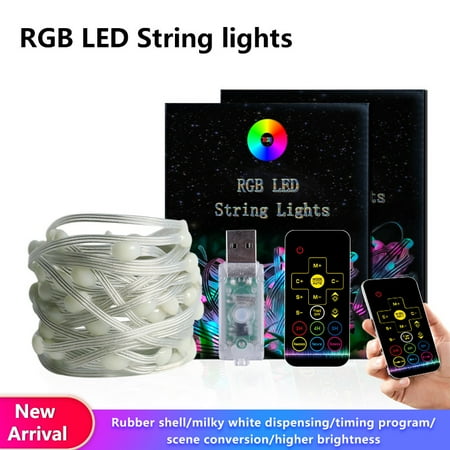 

Frm Led String Light With Controller Flexible Rgb Tape Lamp Night Light Luminous Beads String For Bedroom Decoration Led Light Strips 3.94In/10M 100 Lights