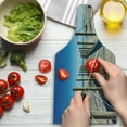 thumbnail image 3 of Beach Cutting Board, Empty Beach with Pathway Mediterranean Heaven Serene Quiet Nobody Summer Peace Theme, Tempered Glass Cutting and Serving Board, Wine Bottle Shape, Cream Blue, by Ambesonne, 3 of 4