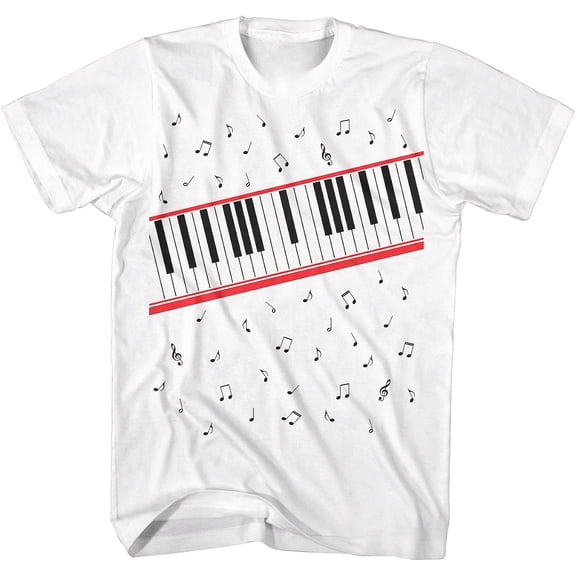 Retro Pop Star Piano Graphic T-Shirt for Men Women, 100% Cotton Short Sleeve Crew Neck