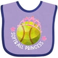 thumbnail image 3 of Inktastic Softball Princess- Tiara Girls Baby Bib, 3 of 4