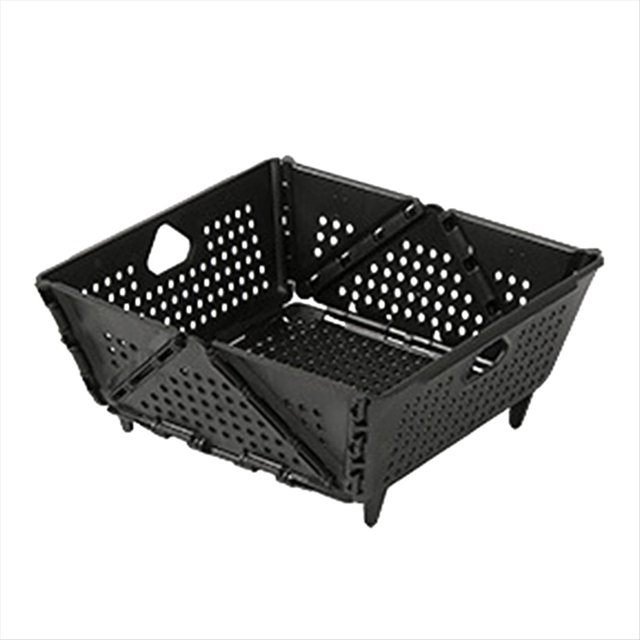 Colador Plegable de Plástico - Cesta de Drenaje Plegable con Patas de Apoyo - Colador de Alimentos de Cocina - Negro Que Ahorra Espacio