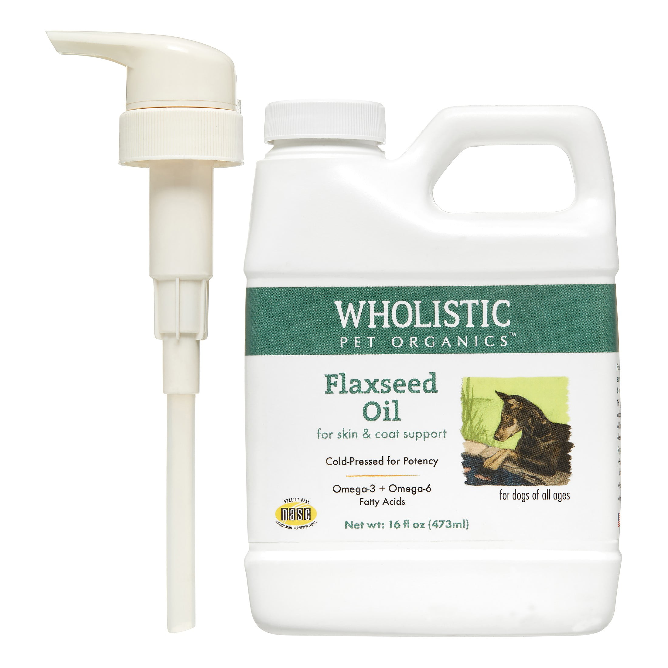 Wholistic Pet Organics Flaxseed Oil Skin & Coat Dog Supplement, 16 Fl