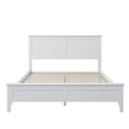 thumbnail image 5 of Full Size Modern White Solid Wood Platform Bed With Headboard and Tapered Wood Legs, Bed Frame With Slats Support and Wear-Resistant Finish For Kids, Teens, Adults, No Box Spring Needed, Noise Free, 5 of 7