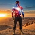 thumbnail image 5 of GrmtClth Sun Protection Shirts for Men Long Sleeve UPF 50+ 250th Anniversary Usa Flag Hooded Fishing Hiking 4th July Sun Shirt Lightweight Rash Guard with Face Mask Hot Pink XL, 5 of 6
