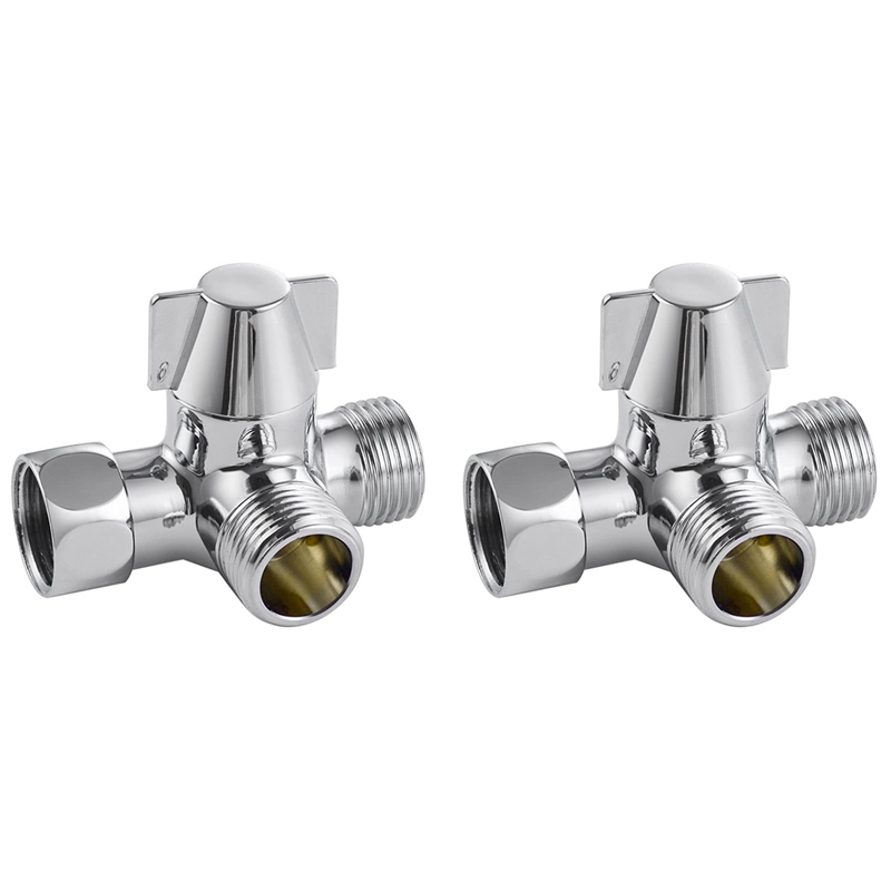 2X G1/2 Inch ThreeWay Water Diverter Adapter Shower Diverters