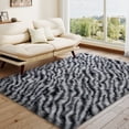 thumbnail image 4 of Janvonne Fluffy Area Rug for Living Room Bedroom, Modern Shaggy Carpets Fuzzy Rug for Teens Dorm Bedside Home Decor Aesthetic, Heavy Duty Non Slip, 4x6, Zebra Print, 4 of 8