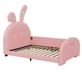 thumbnail image 5 of Churanty Twin size Rabbit-Shape Princess Bed for Girls,Twin Size Upholstered Platform Bed with Headboard and Footboard,Pink, 5 of 9
