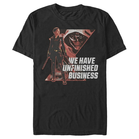 Men's Marvel Black Widow Unfinished Business  Graphic Tee Black Small