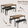 thumbnail image 4 of Huloretions Dining Table Set For 4,Kitchen Table With Upholstered Bench,Rectangular Dining Room Table Set Industrial 3-Piece Dining Table Set For Small Spaces Apartment, 4 of 6