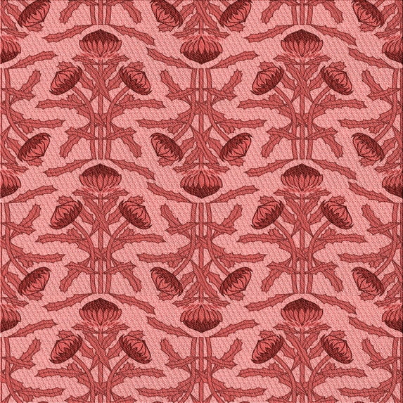 Ahgly Company Machine Washable Indoor Square Transitional Red Area Rugs, 5' Square