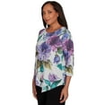 thumbnail image 3 of Alfred Dunner Womens Asymmetrical Watercolor Flower Top, 3 of 4