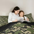 thumbnail image 5 of Feelyou Green Camouflage Abstract Full Size Comforter Sets, Vintage Fashion Camo Bedding Comforter Set, Teens Kids Boys Girls Reversible Bedding Sets, Super Cozy Room Decor, 3-Piece, 5 of 8