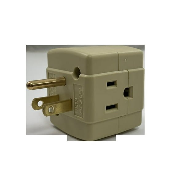 1 pc Projex Grounded 3 outlets Cube Adapter 1 pk (Pack of 10)