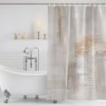 thumbnail image 6 of Small Stall Shower Curtain 48x72 Inch Narrow Half Size Beige Abstract Bath Curtains Bathroom Decor, Modern Gradient Mottled Vintage Stripes Waterproof Fabric Shower Curtain Set with Hooks 48 Inch, 6 of 7