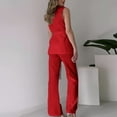 thumbnail image 6 of Dressy Business Outfits for Women V Neck Vest with Trousers Trendy 2025 Sleeveless Summer Casual Blazer Work Sets, 6 of 7