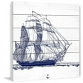 thumbnail image 2 of Marmont Hill "Blue Ship" Painting Print on White Wood, 2 of 5